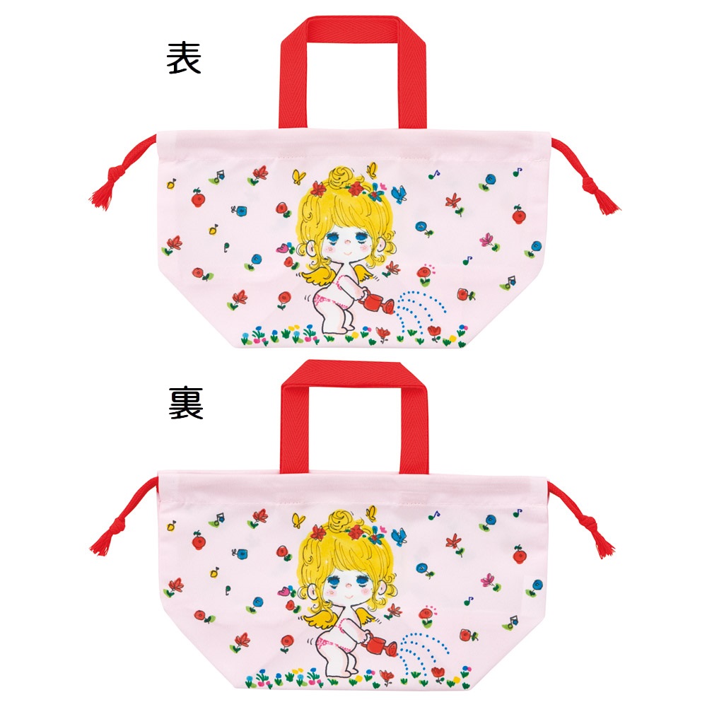 【メール便対象品】 スケーター お弁当袋 幼稚園 キャラクター ランチ巾着 巾着袋 日本製 小学生 きんちゃく袋 skater KB7SN 水森亜土 かわいい グッズ【子供 お弁当入れ お弁当箱入れ お弁当巾着袋 マチ付き】