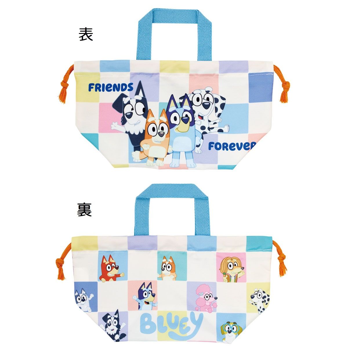 スケーター お弁当袋 幼稚園 キャラクター ランチ巾着 巾着袋 日本製 小学生 きんちゃく袋 skater KB7SN ブルーイ Bluey Playdates グッズ ビンゴ【子供 お弁当入れ お弁当箱入れ お弁当巾着袋 マチ付き】