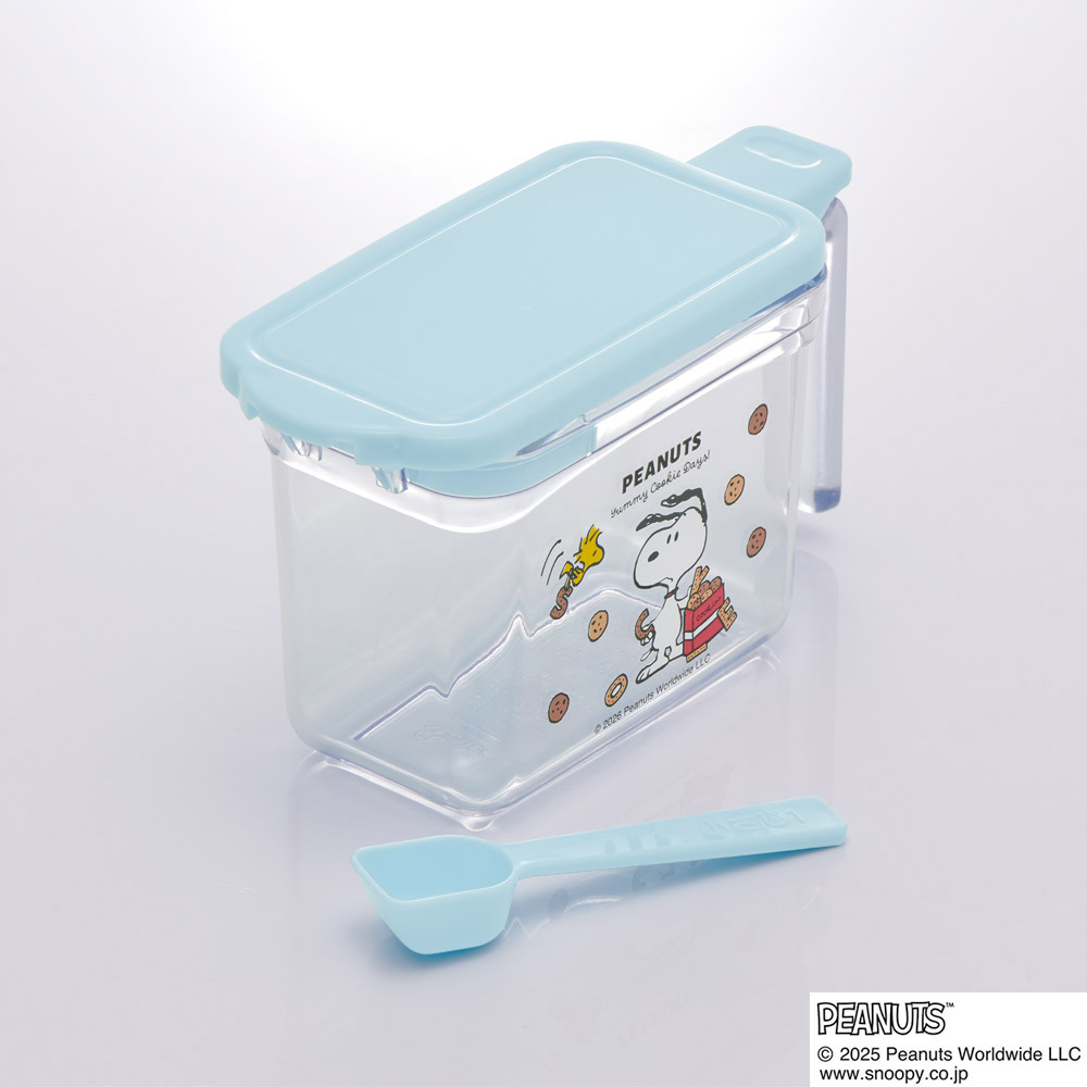 スケーター ワンプッシュ 調味料ポット 380ml 調味料入れ 砂糖入れ 塩入れ 調味料ケース 容器 skater KHP1 スヌーピー クッキー SNOOPY ピーナッツ 女性【調味料 かわいい 使いやすい 小さじ スプーン付き】