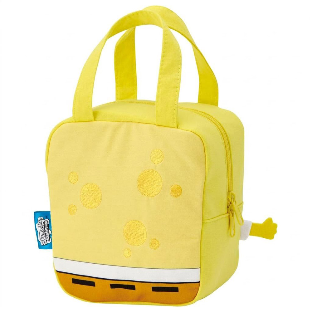 スケーター ランチバッグ キッズ お弁当かばん ミニトート かわいい おしゃれ skater KNBD1 スポンジ・ボブ グッズ キャラクター SpongeBob【ミニバッグ キャラクター ダイカットポーチ バッグ】