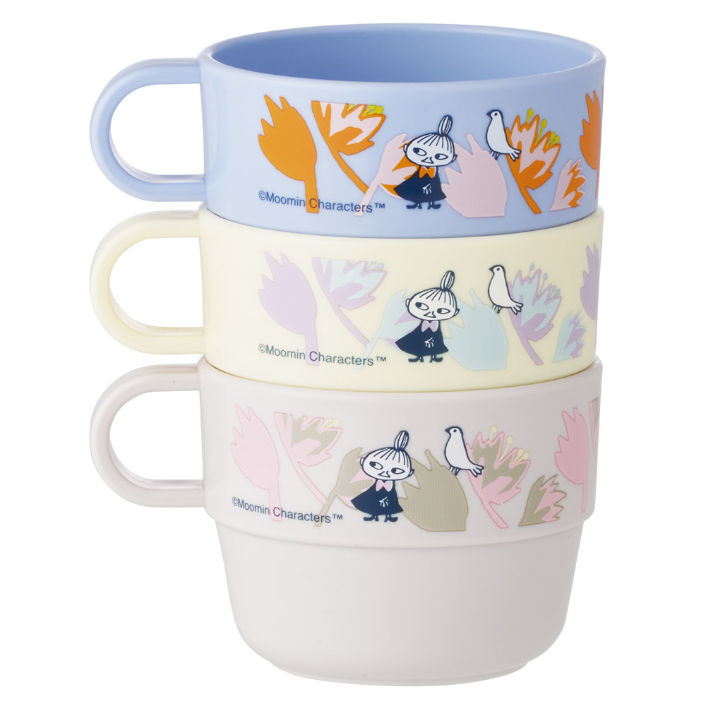 スケーター コップ 3個 セット スタッキング キャラクター 子供 キッズ プラスチック skater KS31 ムーミン Moomin リトルミイ フラワー【割れにくい うがい 幼児 食器 カップ かわいい 子ども】