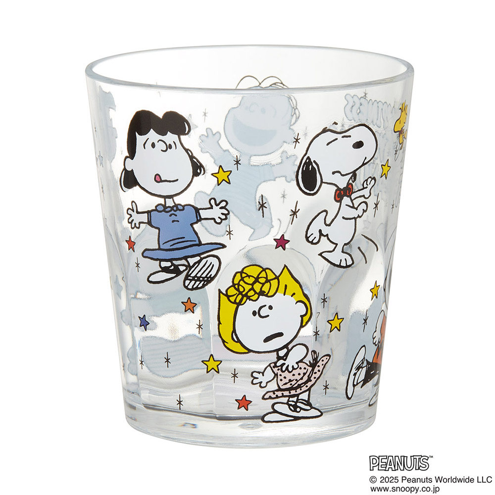スケーター アクリル コップ 割れにくい 280ml プラスチック 子供 キッズ キャラクター skater KSA4J スヌーピー SNOOPY ピーナッツ PEANUTS 75th_dancing【子ども 透明 クリア アクリルコップ 洗面所 タンブラー】