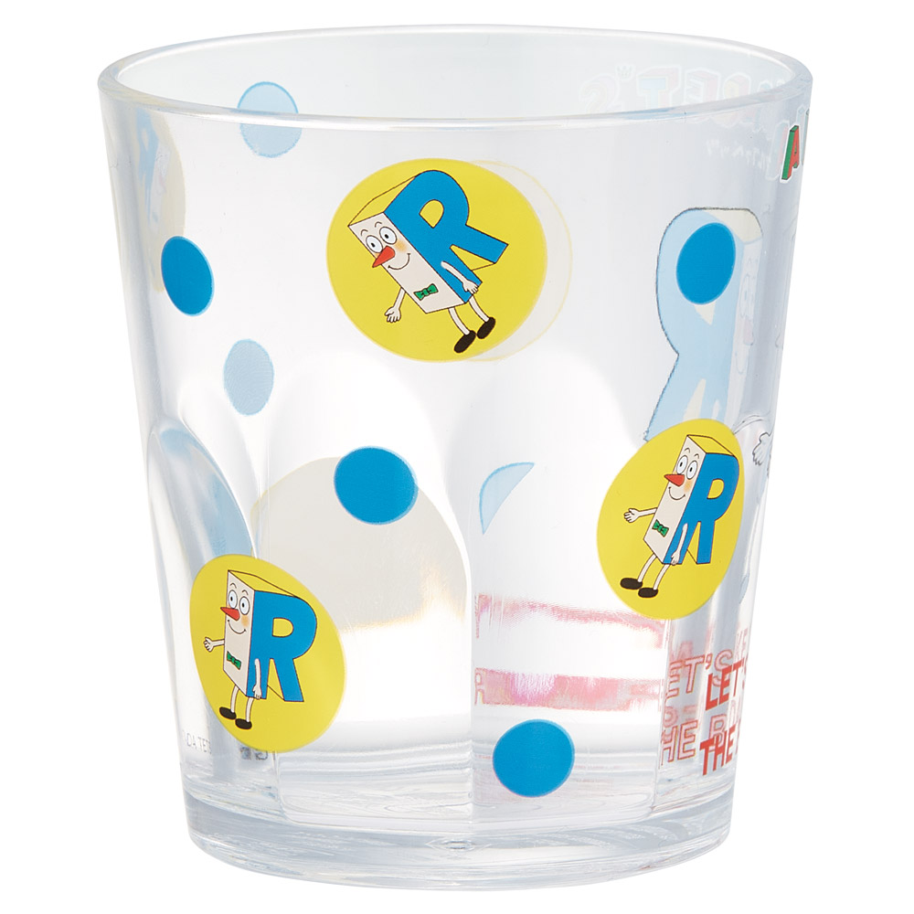 スケーター アクリル コップ 割れにくい 280ml プラスチック 子供 キッズ キャラクター skater KSA4J R アルファベッツ ポンキッキーズ P-chan Pちゃん【透明 クリア アクリルコップ 洗面所 タンブラー アルファベット】