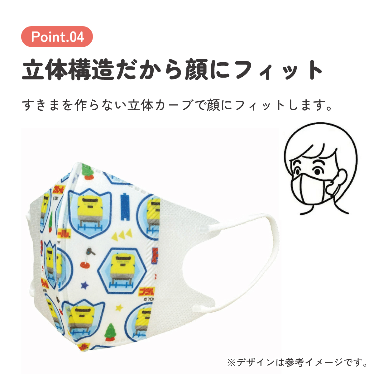 子供立体マスク Mサイズ/7枚入りプラレール２３／MSKS3N_4973307652769