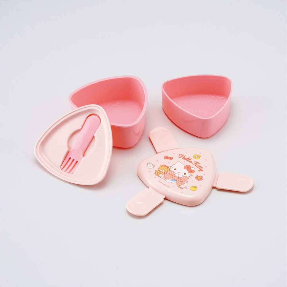 スケーター 三角 おにぎり お弁当箱 二段 500ml レンジ対応 かわいい 子供 skater ONWT1 キティ ハローキティ キティちゃん サンリオ 女の子【2段 ランチボックス 弁当箱 コンパクト】