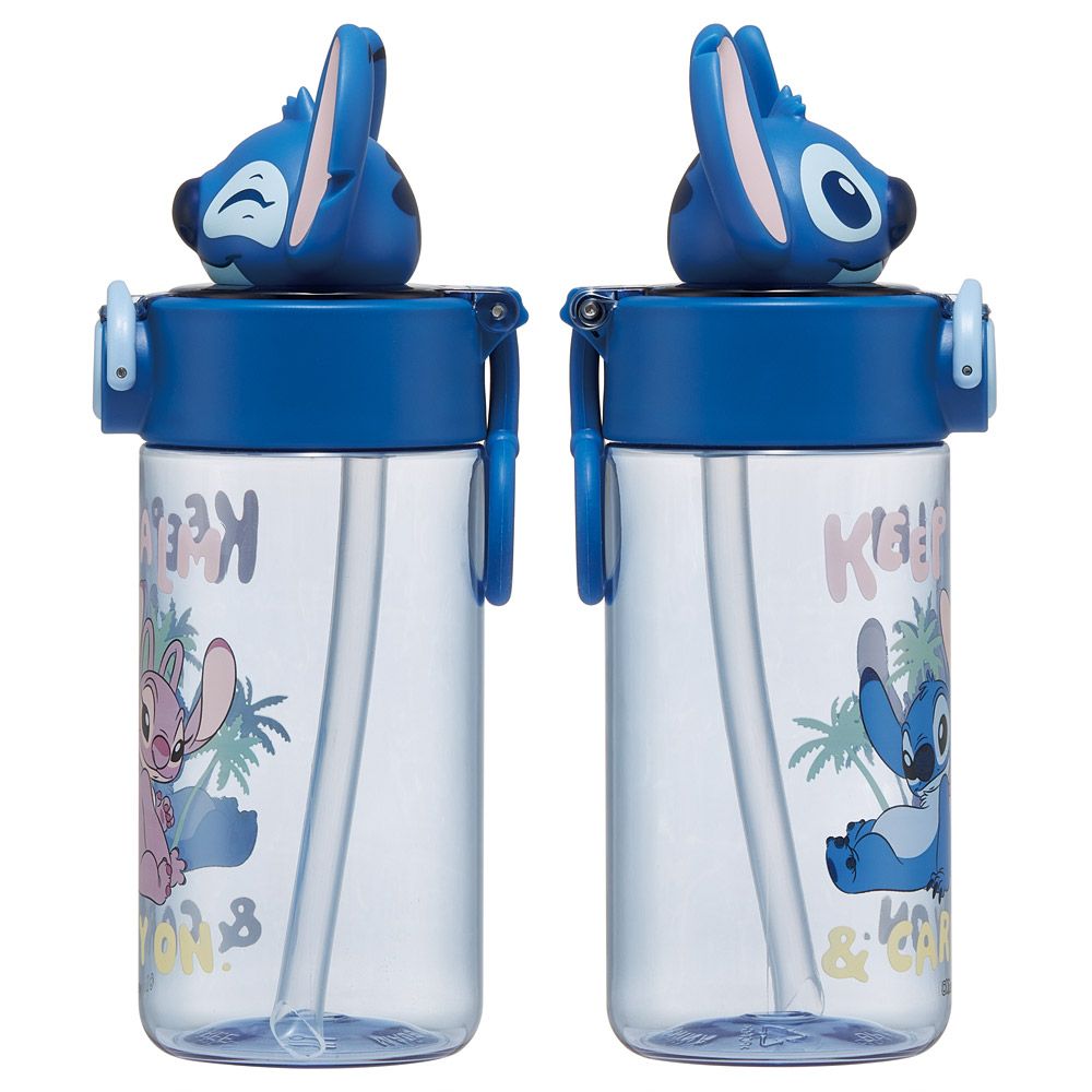 スケーター マスコット付き ストロー ボトル 水筒 470ml 手提げ リング 子供 skater PSBM5 リロ&スティッチ スティッチ ディズニー 男子 女子【ストロー飲み ストロータイプ 子ども こども かわいい】