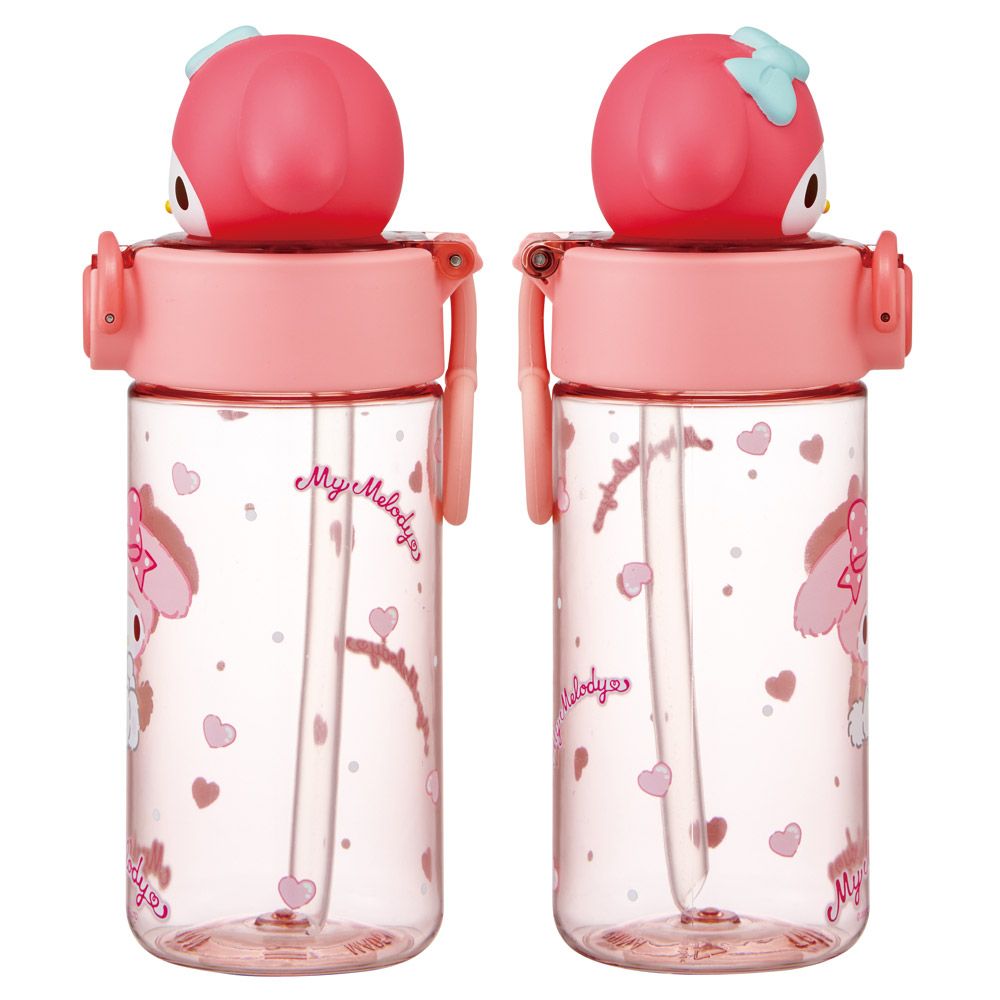 スケーター マスコット付き ストロー ボトル 水筒 470ml 手提げ リング 子供 skater PSBM5 マイメロディ マイメロ サンリオ 女の子 女子【ストロー飲み ストロータイプ 子ども こども かわいい】