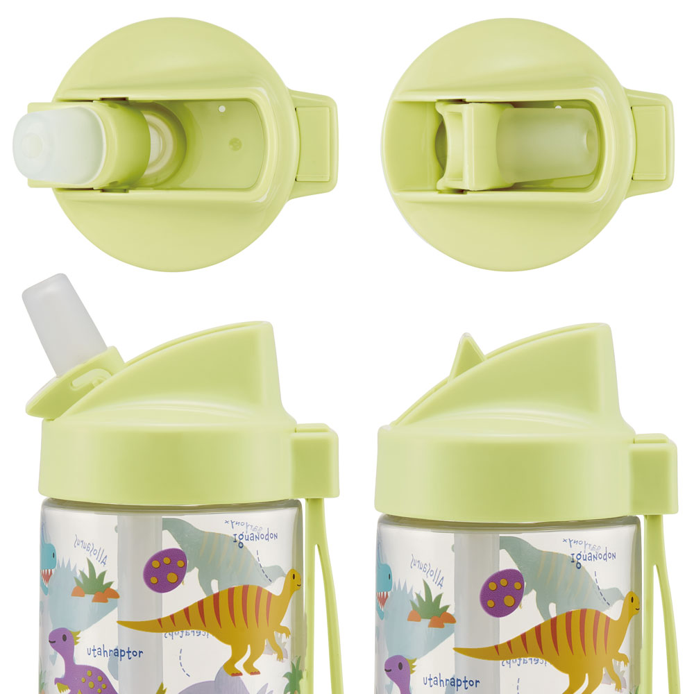 ストロー ボトル 水筒 500ml スパウト型 プラスチック クリア キッズ 子供 スケーター skater PSTB5 ディノサウルス 恐竜 ダイナソー 男の子 男子