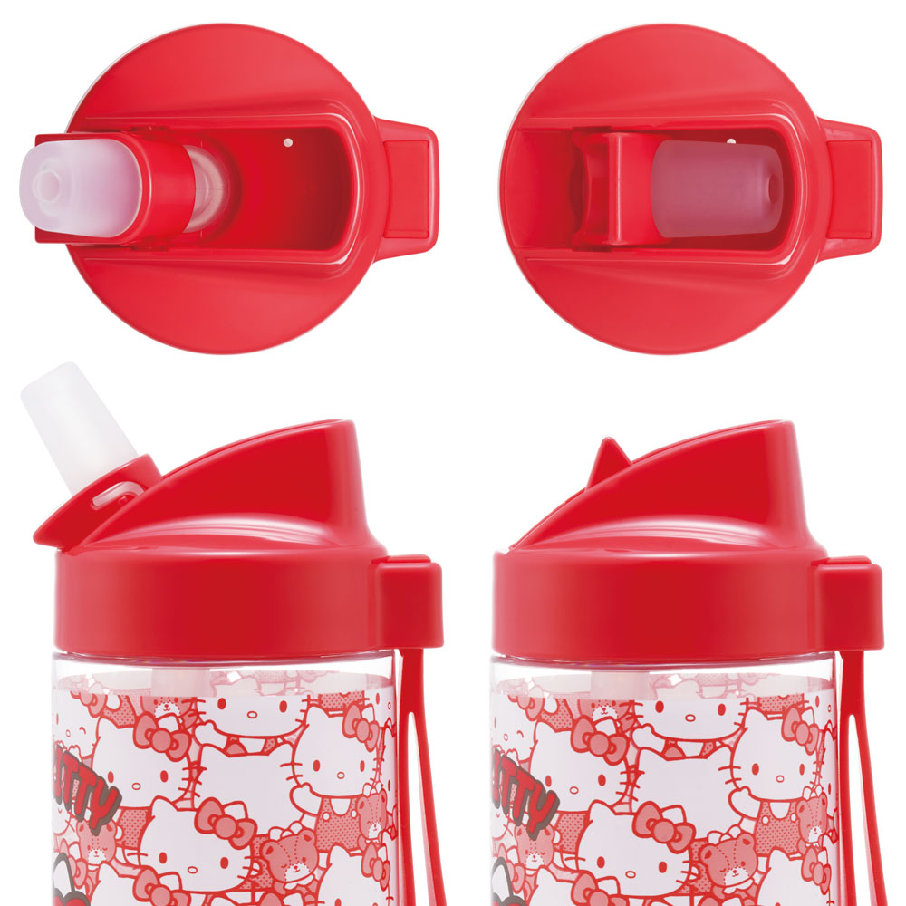 ストロー ボトル 水筒 500ml スパウト型 プラスチック クリア キッズ 子供 スケーター skater PSTB5 キティ ハローキティ キティちゃん 女の子