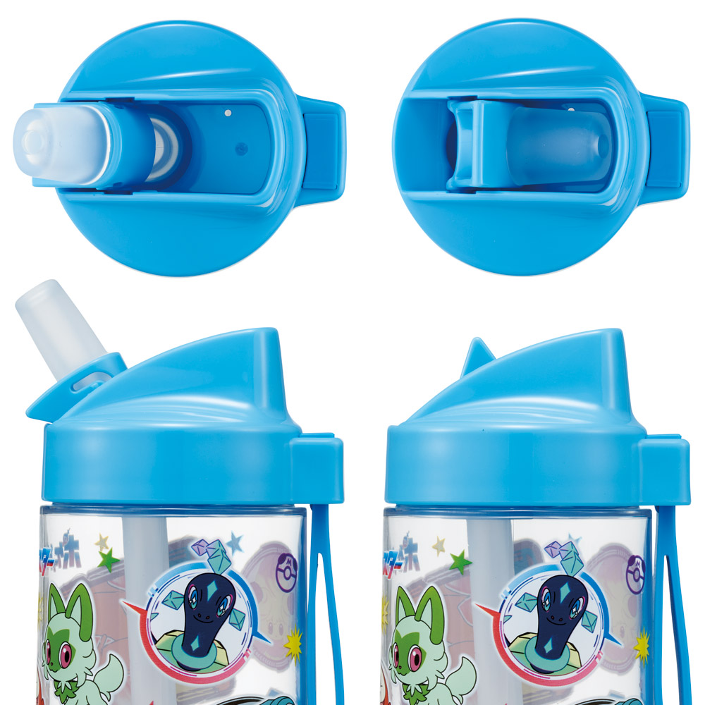 スパウト ストロー 付き 水筒 500ml マグ ウォーター ボトル 透明 キャラクター skater スケーター PSTB5 ポケットモンスター ポケモン 24年 ピカチュウ 男の子