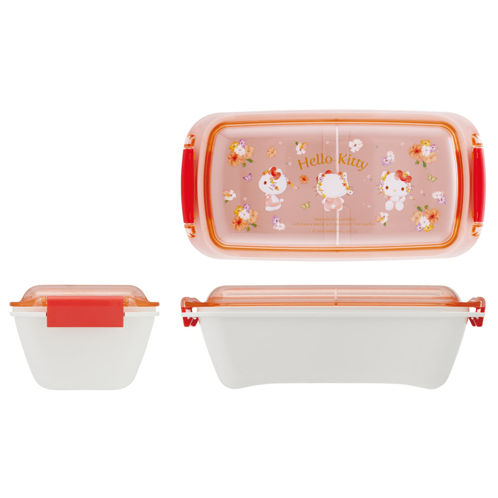スケーター 洗いやすい弁当箱 パッキン溝の幅が広い ふわっと お弁当箱 530ml 1段 弁当 skater PTLB6B キティ ハローキティ キティちゃん サンリオ 女の子【子供 大人 バイオマス ランチボックス レンジ 食洗機 対応】