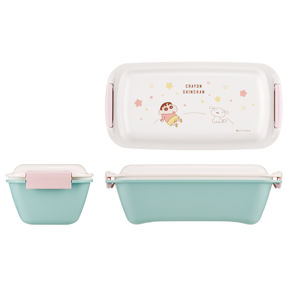 洗いやすい弁当箱 パッキン溝の幅が広い ふわっと お弁当箱 530ml 1段 弁当 子供 大人 スケーター skater PTLB6B クレヨンしんちゃん クレしん 男の子 女の子【バイオマス ランチボックス 電子レンジ 食洗機 対応】