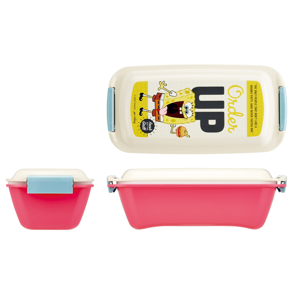 スケーター 洗いやすい弁当箱 パッキン溝の幅が広い ふわっと お弁当箱 530ml 1段 弁当 skater PTLB6B スポンジ・ボブ グッズ キャラクター SpongeBob【子供 大人 バイオマス ランチボックス レンジ 食洗機 対応】