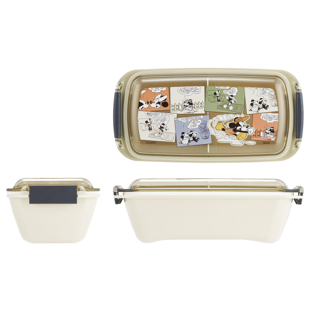 スケーター 洗いやすい弁当箱 パッキン溝の幅が広い ふわっと お弁当箱 530ml 1段 弁当 skater PTLB6B ミッキーマウス ミッキー Mickey コミック 男の子 女の子【子供 大人 バイオマス ランチボックス レンジ 食洗機 対応】