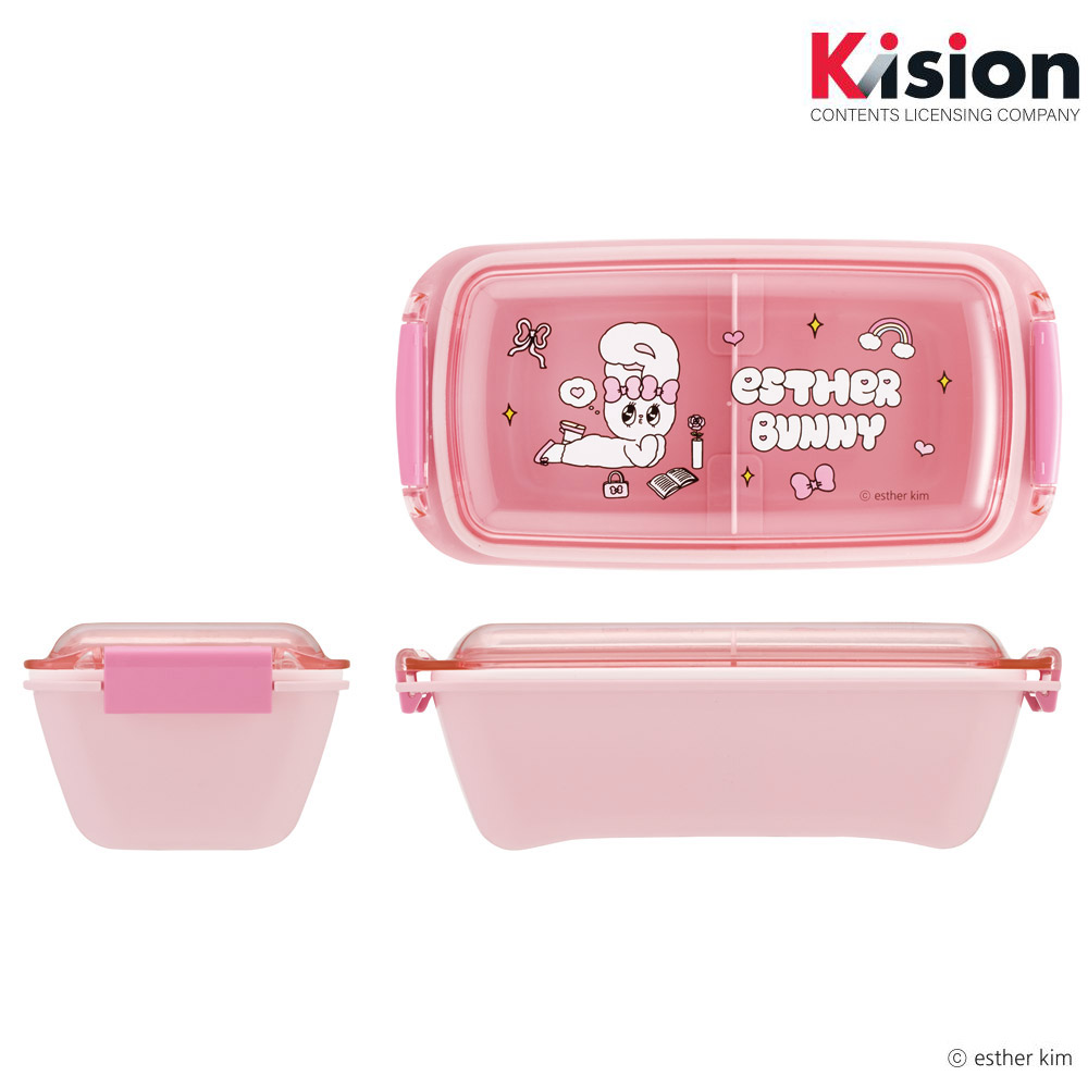 スケーター 洗いやすい弁当箱 パッキン溝の幅が広い ふわっと お弁当箱 530ml 1段 弁当 skater PTLB6B エスターバニー グッズ estherbunny うさぎ 韓国【子供 大人 バイオマス ランチボックス レンジ 食洗機 対応】