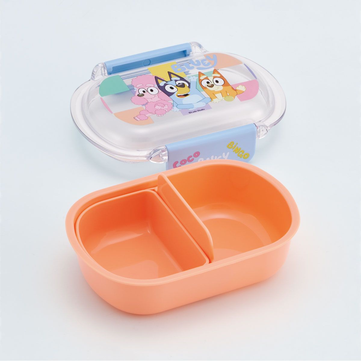 スケーター お弁当箱 子供 360ml 洗いやすい パッキン 日本製 食洗機対応 ふわっと型ふた skater QTAF2BA ブルーイ Bluey Playdates グッズ ビンゴ【キャラクター 1段 ランチボックス 丸型 幼稚園 キッズ】