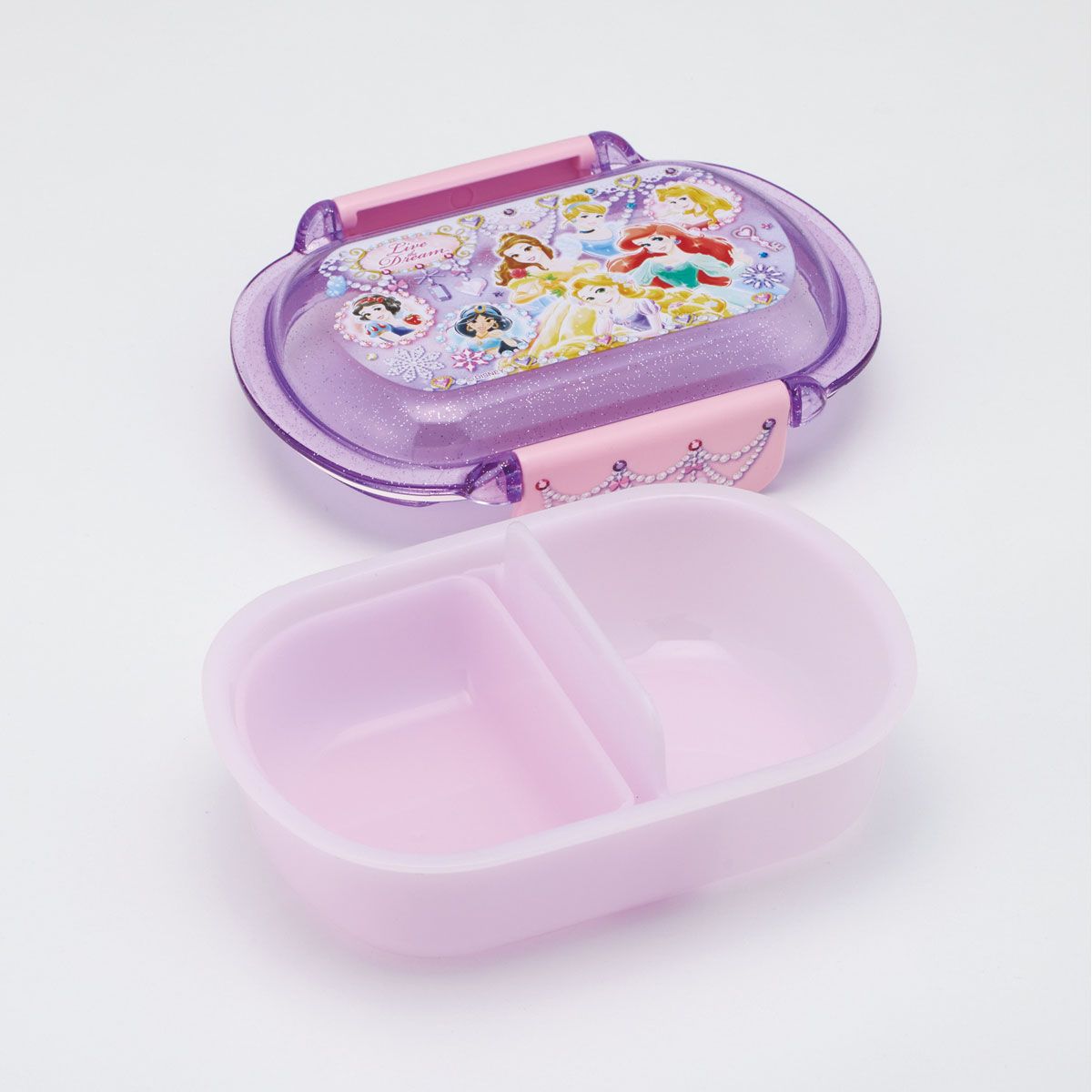 スケーター お弁当箱 子供 360ml 洗いやすい パッキン 日本製 食洗機対応 ふわっと型ふた skater QTAF2BA ディズニー プリンセス 27年 女の子 女子【キャラクター 1段 ランチボックス 丸型 幼稚園 キッズ】