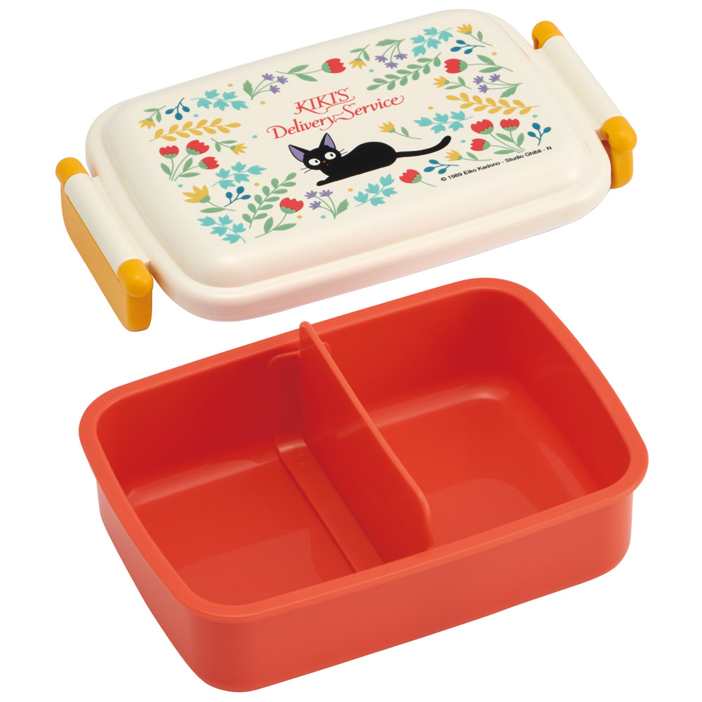 スケーター お弁当箱 子供用 450ml 食洗機対応 日本製 おかずがつぶれにくいドーム型ふた skater RBF3AN 魔女の宅急便 ジジ ボタニカル スタジオジブリ【キャラクター 1段 ランチボックス 角型 可愛い キッズ】