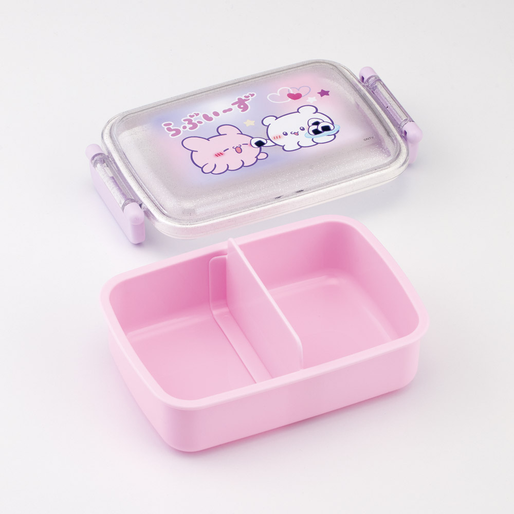 抗菌おかずがつぶれにくい ふわっとフタお弁当箱(角型) 1段/450ml らぶい~ず/RBF3ANAG_4973307707094