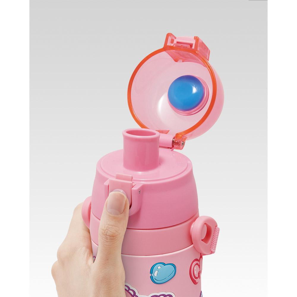 スケーター 水筒 立体プリント キッズ ワンタッチ 直飲み ステンレス 480ml かわいい skater SDPV5 マイメロディ マイメロ サンリオ 女の子 女子【保育園 幼稚園 ロック付き 保冷 ダイレクト ベルト付き プレゼント】