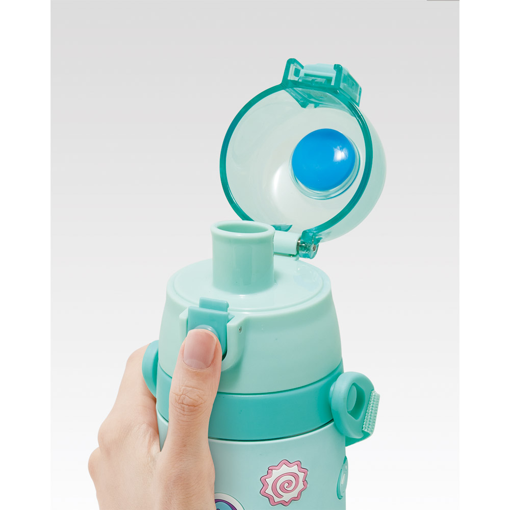 スケーター 水筒 立体プリント キッズ ワンタッチ 直飲み ステンレス 480ml かわいい skater SDPV5 はんぎょどん ハンギョドン 男の子 女の子【保育園 幼稚園 ロック付き 保冷 ダイレクト ベルト付き プレゼント】