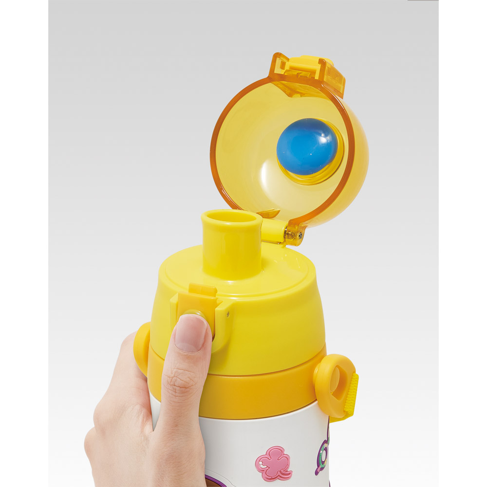 スケーター 水筒 立体プリント キッズ ワンタッチ 直飲み ステンレス 480ml かわいい skater SDPV5 ポムポム プリン サンリオ 女の子 男の子 女子【保育園 幼稚園 ロック付き 保冷 ダイレクト ベルト付き プレゼント】