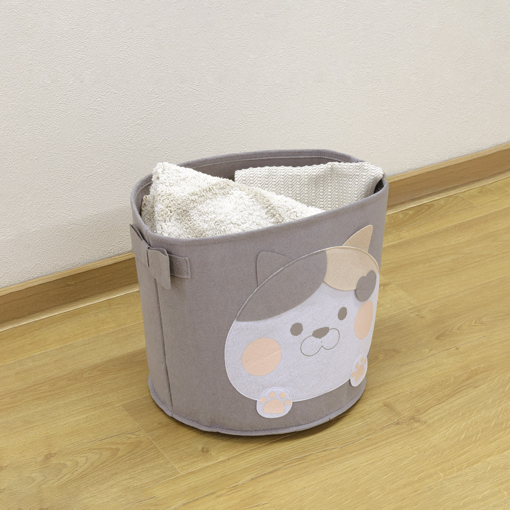 フェルト素材 収納 ボックス BOX ケース バケツ型 ダイカット 24L お片付け スケーター skater SFBD24 ぷにちゃん ねこ 猫 ネコ【整理 整頓 スッキリ キッズ 子ども こども かわいい】