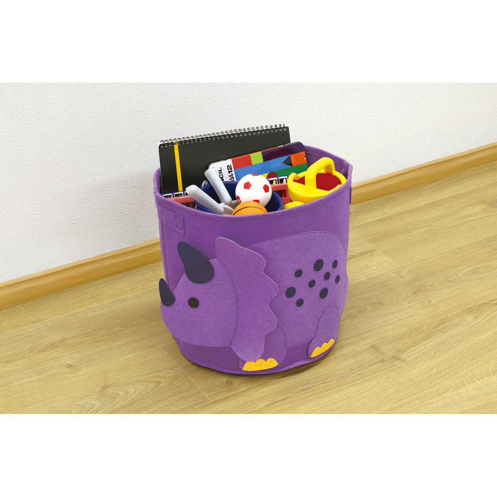 フェルト素材 収納 ボックス BOX ケース バケツ型 ダイカット 24L お片付け スケーター skater SFBD24 ディノサウルス 恐竜 ダイナソー 男の子 男子【整理 整頓 スッキリ キッズ 子ども こども かわいい】