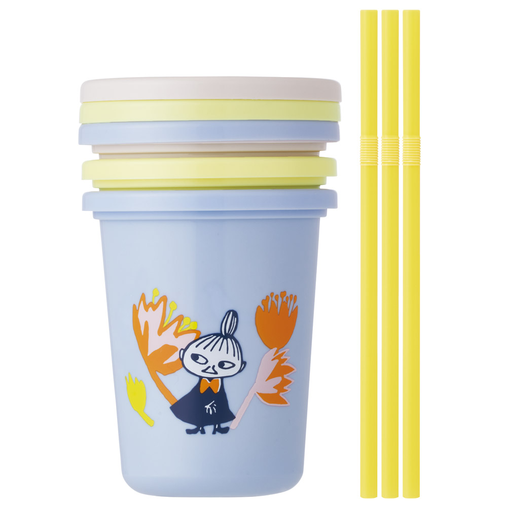 スケーター ストロー付きタンブラー 3個セット プラスチック 蓋付き ふた付き コップ skater SIH3ST ムーミン Moomin リトルミイ フラワー【タンブラー プラスチック コップ 子供 キャラクター グッズ ミニ】