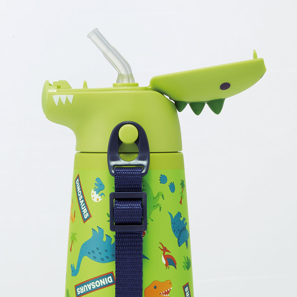 ダイカットストローステンレスボトル 370ml ディノサウルス/SSH4D_4973307638237/スケーター