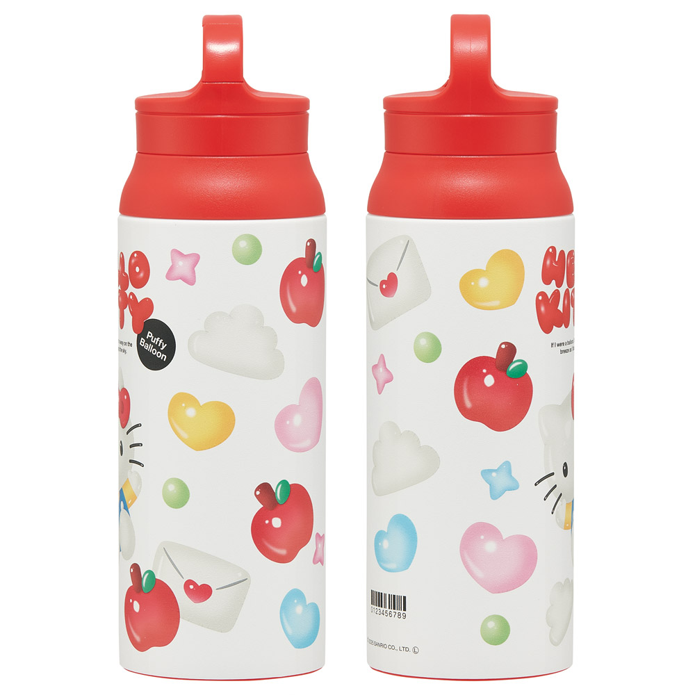 スケーター 水筒 600ml カラビナ ハンドル ステンレス ボトル 保温 保冷 キッズ 子供 STBC6 キティ ハローキティ キティちゃん サンリオ 女の子【キャラクター こども 真空二重構造 水分補給】