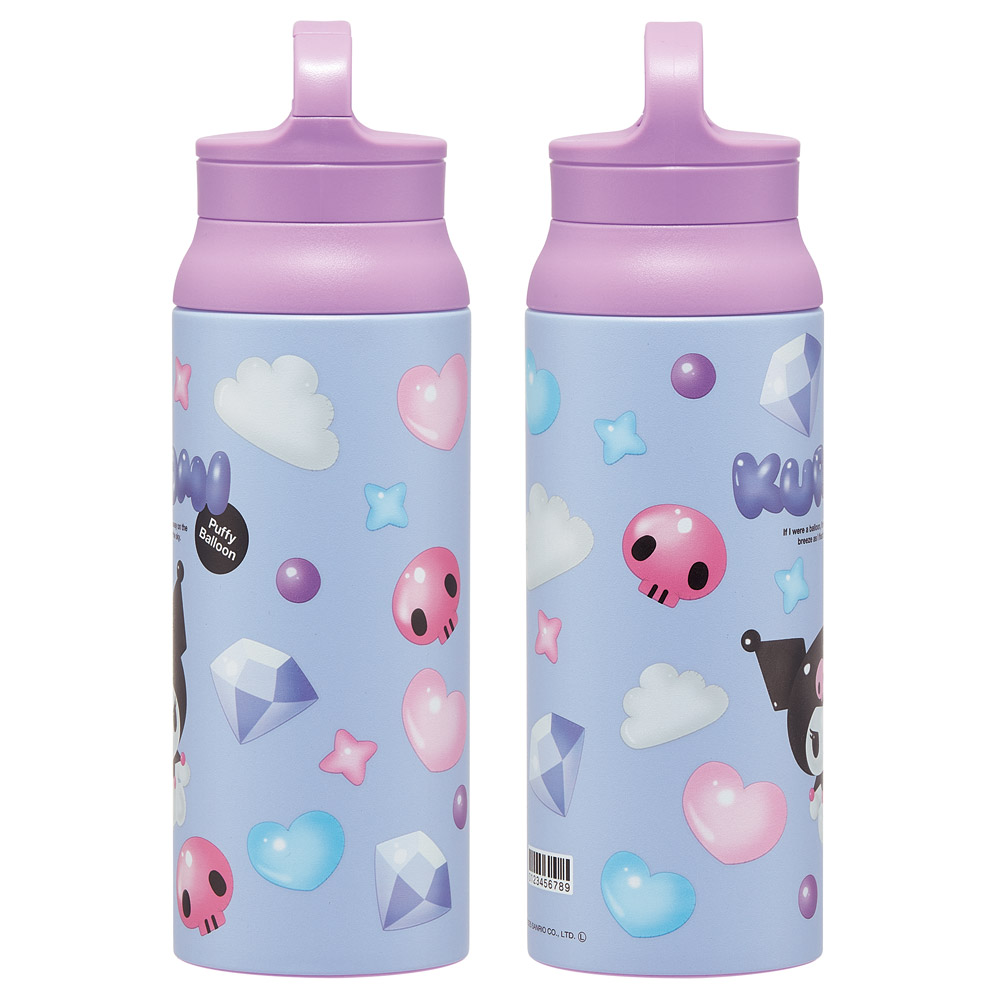 スケーター 水筒 600ml カラビナ ハンドル ステンレス ボトル 保温 保冷 キッズ 子供 STBC6 クロミ クロミちゃん サンリオ 女の子 女子【キャラクター こども 真空二重構造 水分補給】