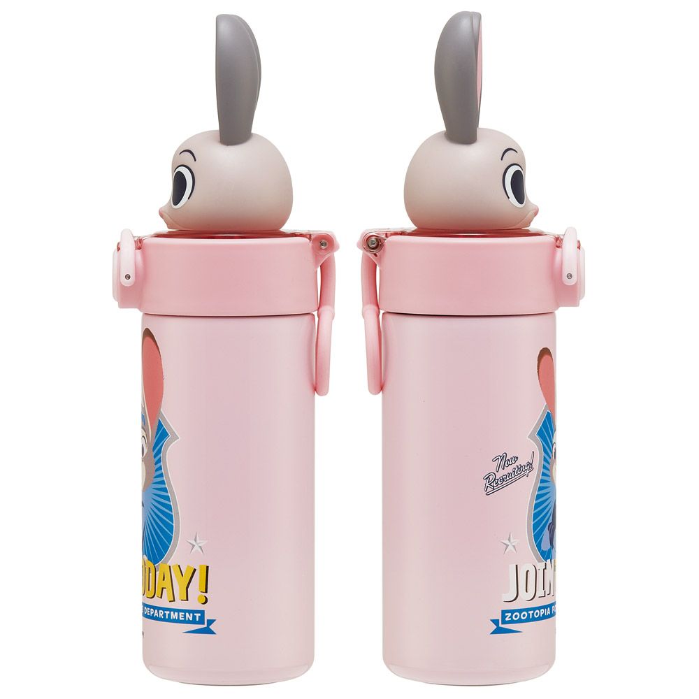 スケーター 水筒 ステンレス マスコット付き ストロー ボトル 420ml 手提げ リング 子供 skater STBM4 ズートピア ジュディ ディズニー【ストロー飲み ストロータイプ 子ども こども かわいい】
