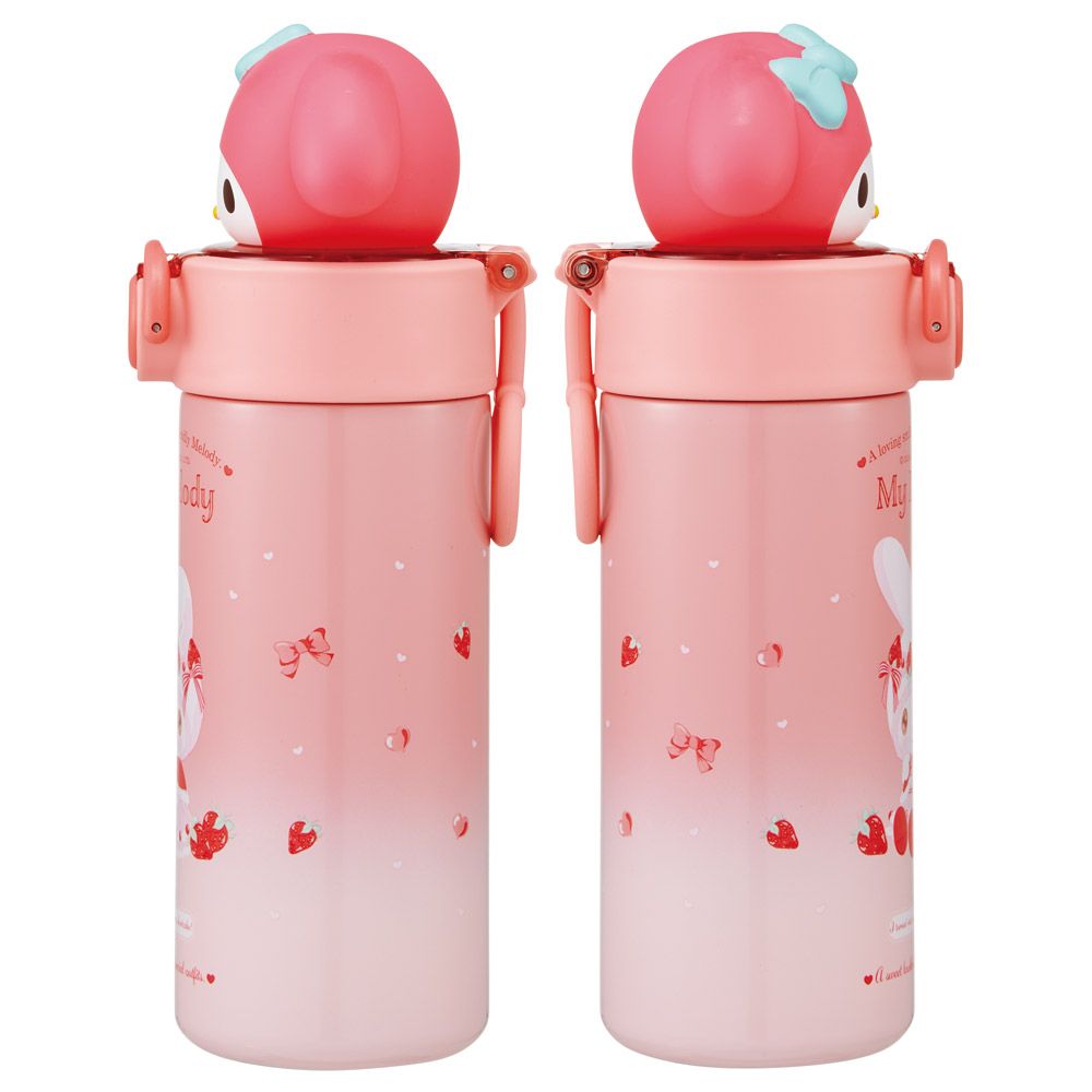 スケーター 水筒 ステンレス マスコット付き ストロー ボトル 420ml 手提げ リング 子供 skater STBM4 マイメロディ マイメロ サンリオ 女の子 女子【ストロー飲み ストロータイプ 子ども こども かわいい】