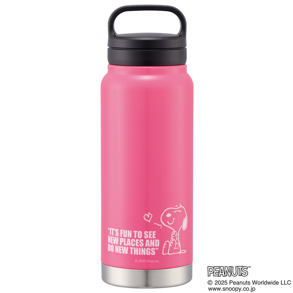 スケーター ステンレス マグボトル 水筒 500ml 保温 保冷 保温保冷 直飲み 500 skater STSC5 スヌーピー ネオンカラー ピンク SNOOPY ピーナッツ【保冷保温 スクリューハンドル付き マイボトル おしゃれ】