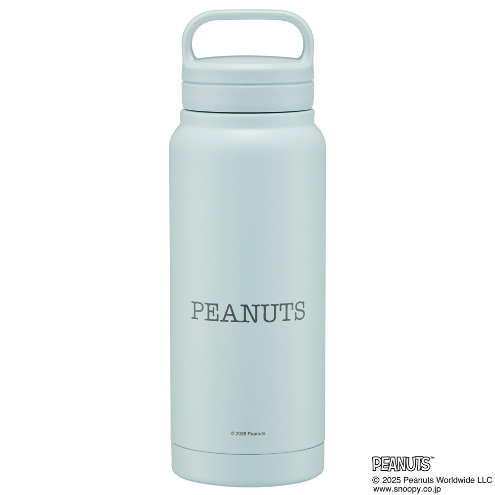 スケーター ステンレス マグボトル 水筒 500ml 保温 保冷 保温保冷 直飲み 500 skater STSC5 ブルー スヌーピー スモーキーパステル 青【保冷保温 スクリューハンドル付き マイボトル おしゃれ】