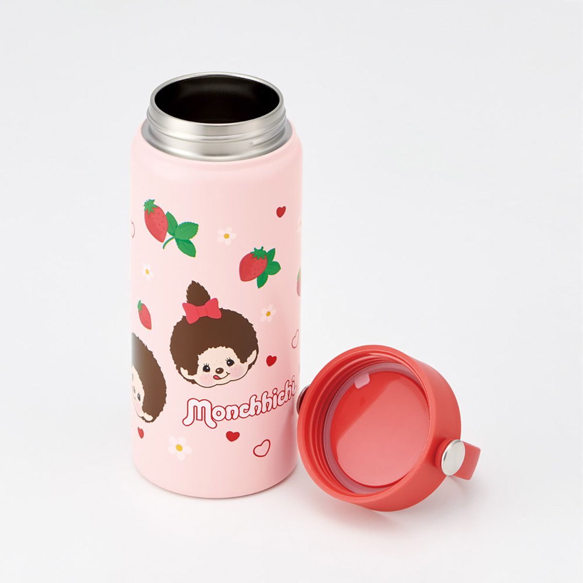 スケーター 水筒 マグボトル ソフトハンドル付き 保温 保冷 ステンレス ボトル 直飲み skater STSH5 モンチッチ いちご グッズ【保冷保温 マイボトル おしゃれ ハンドル付き 大人 子供】