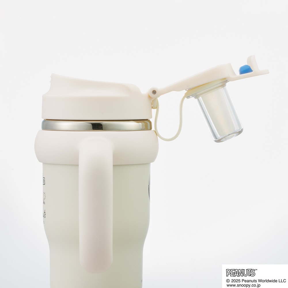 スケーター ハンドル付 タンブラー 570ml ストロー ステンレス ボトル 保温 保冷 直飲み 2WAY skater STSTB6 スヌーピー SNOOPY ピーナッツ 女性 レディース【子供 キッズ 大人 真空二重構造 持ち手付き】