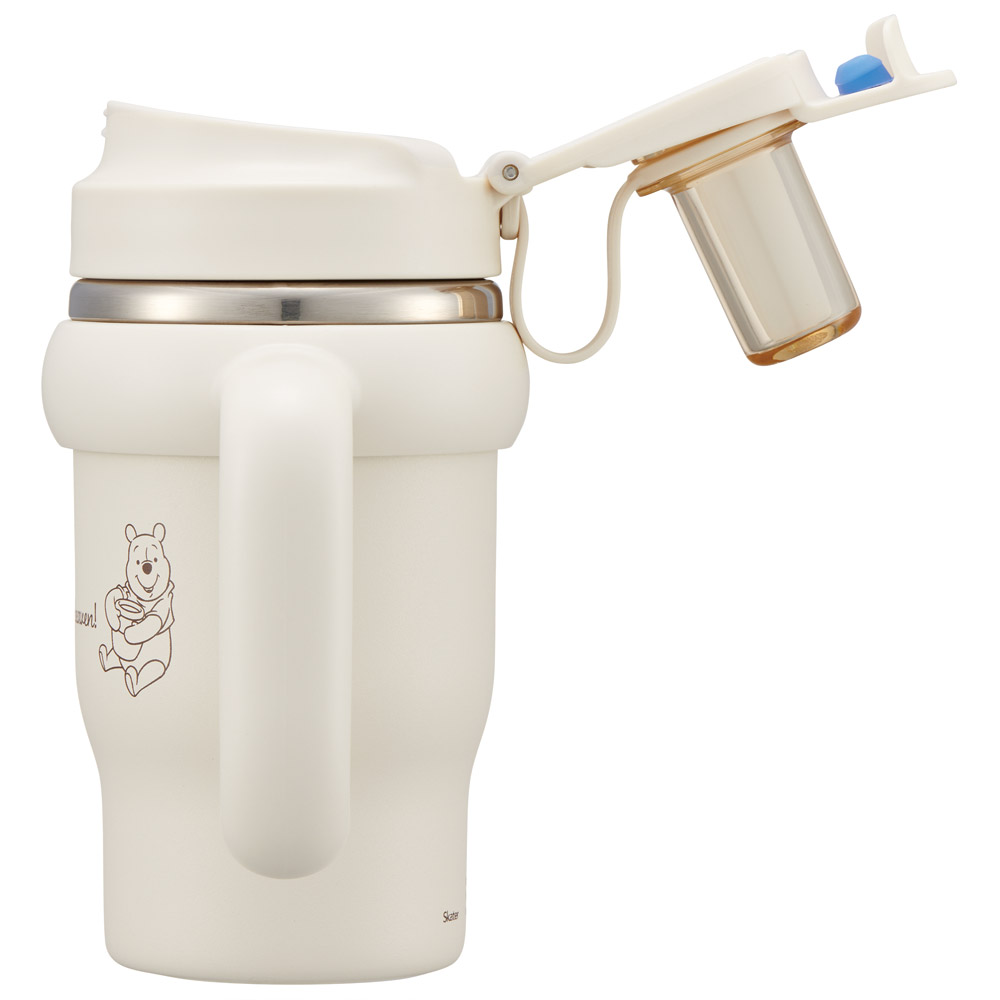 スケーター ハンドル付 タンブラー 570ml ストロー ステンレス ボトル 保温 保冷 直飲み 2WAY skater STSTB6 くまのプーさん プーさん Pooh 女性 レディース【子供 キッズ 大人 真空二重構造 持ち手付き】