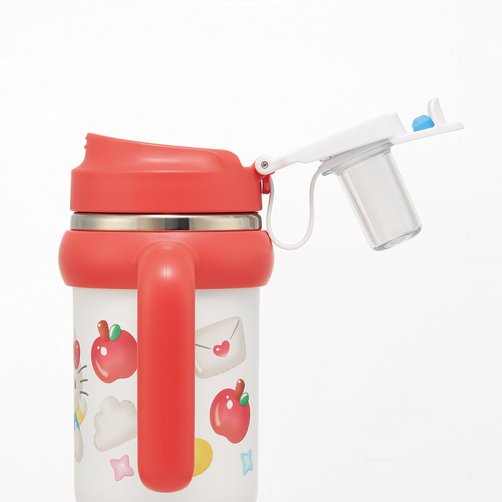 スケーター ハンドル付 タンブラー 830ml ストロー ステンレス ボトル 保温 保冷 直飲み 2WAY skater STSTB9 キティ ハローキティ キティちゃん サンリオ 女の子【子供 キッズ 大人 真空二重構造 持ち手付き】