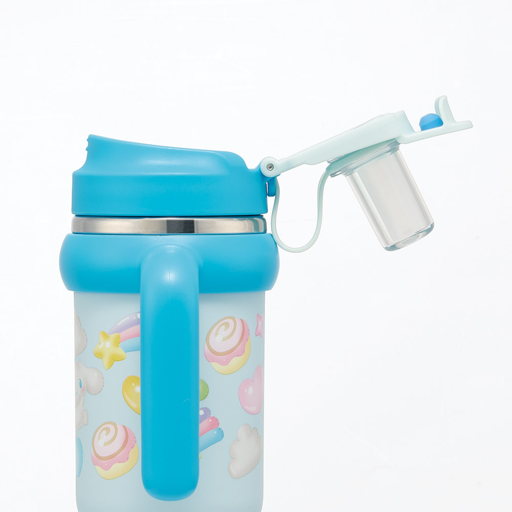 スケーター ハンドル付 タンブラー 830ml ストロー ステンレス ボトル 保温 保冷 直飲み 2WAY skater STSTB9 シナモロール シナモン サンリオ 女の子 女子【子供 キッズ 大人 真空二重構造 持ち手付き】
