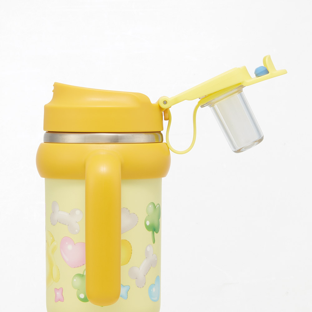 スケーター ハンドル付 タンブラー 830ml ストロー ステンレス ボトル 保温 保冷 直飲み 2WAY skater STSTB9 ポムポム プリン サンリオ 女の子 男の子 女子【子供 キッズ 大人 真空二重構造 持ち手付き】