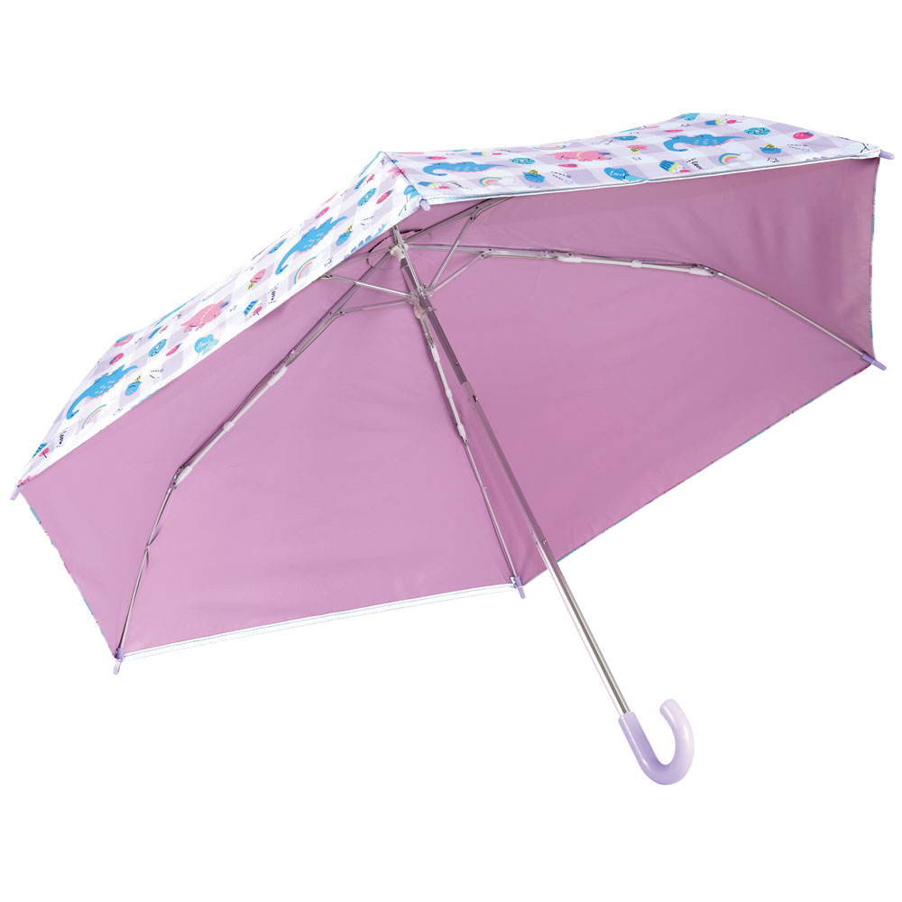 【送料無料】日傘 晴雨兼用傘 キッズ 傘 UVカット 軽量 遮熱 晴雨兼用 折りたたみ 晴雨 子供用 50cm スケーター UBOTSR1 ハッピー&スマイル 恐竜 ダイナソー 女の子 女子 【 レイン】