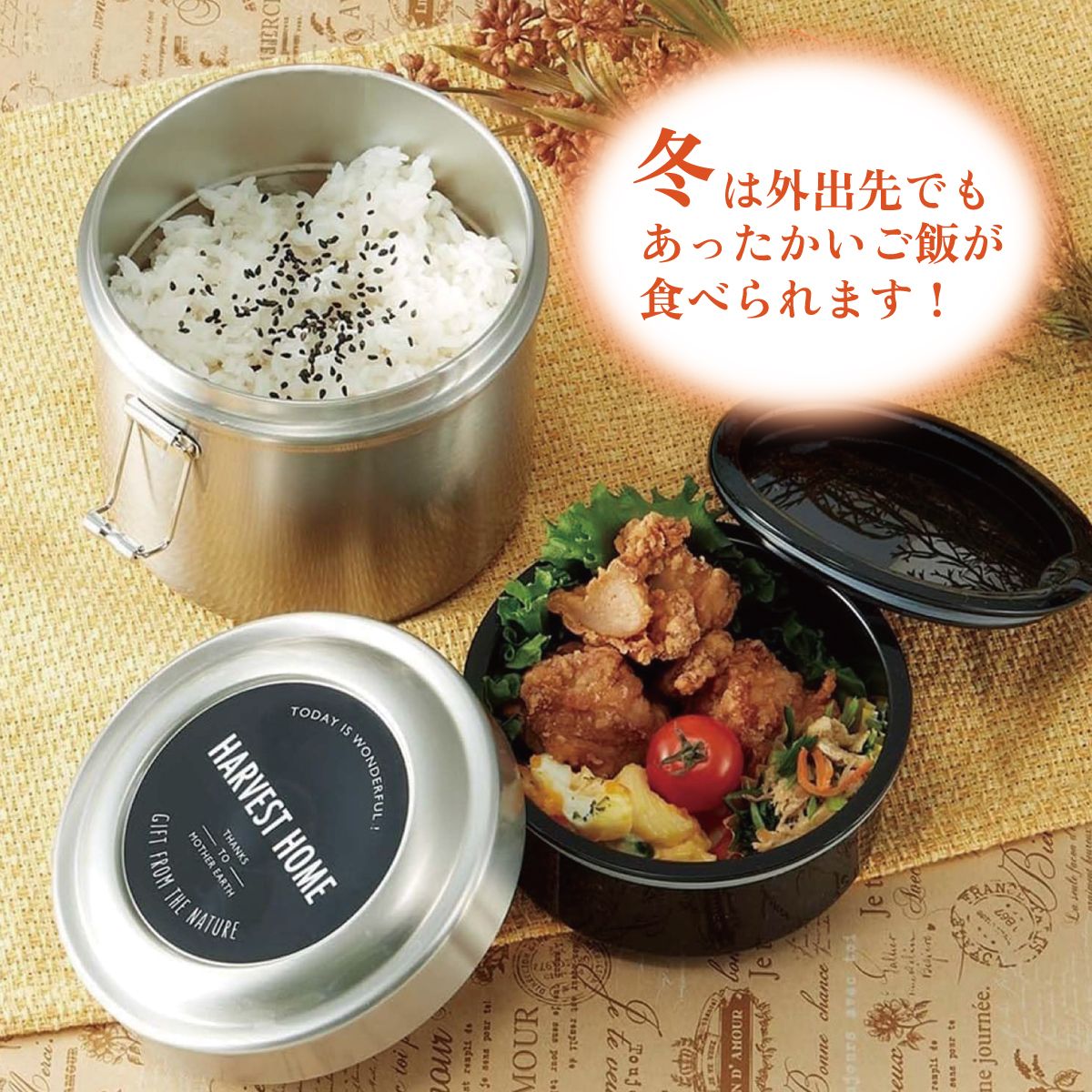 【送料無料】保温・保冷真空ステンレスランチジャー 600ml 保温保冷弁当箱 抗菌容器 /シルバー/STLB1AG_4973307550317