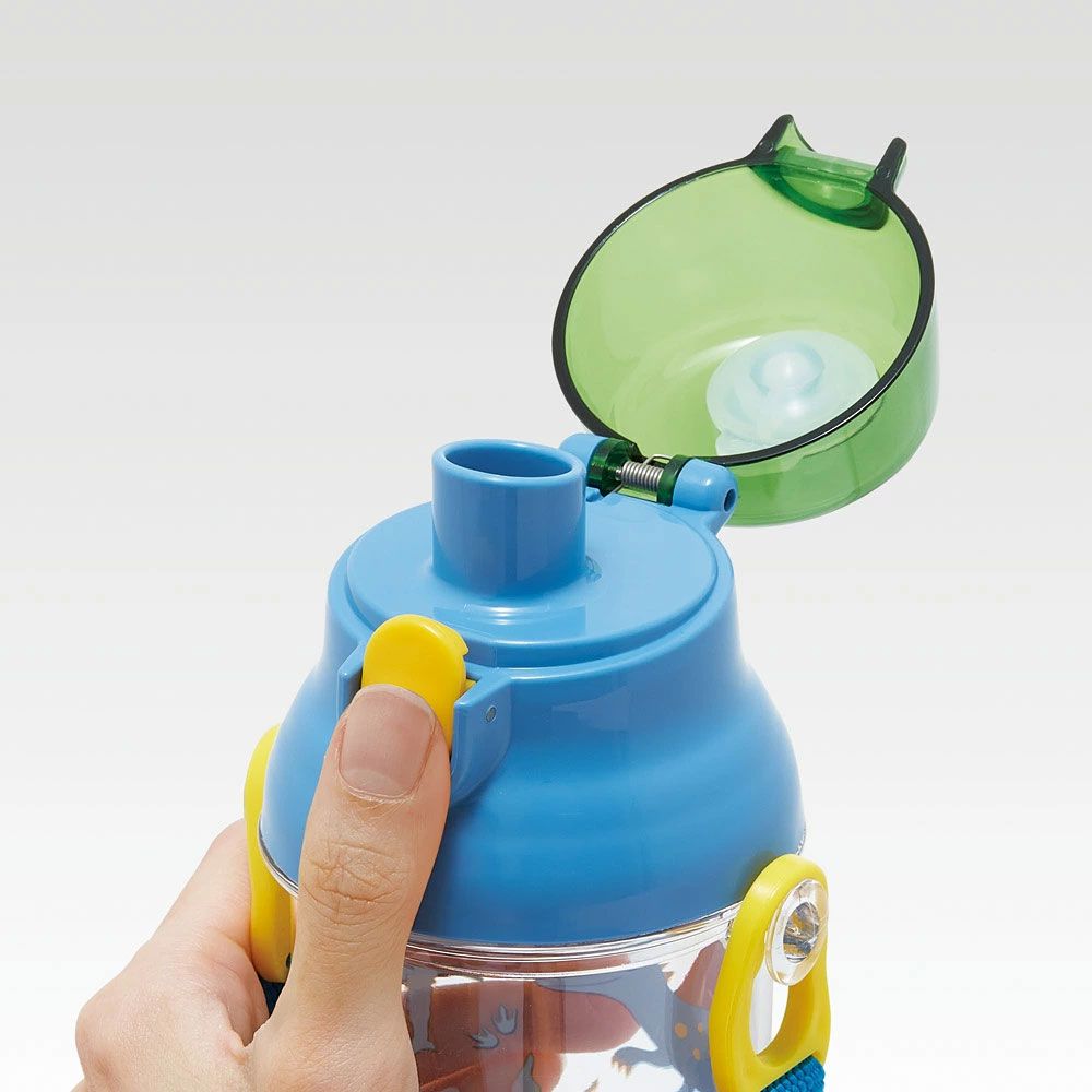 スケーター 水筒 キッズ ワンタッチ プラスチック 直飲み 透明 クリア ボトル 480ml skater PSB5TR ディノサウルス 2026 恐竜 ダイナソー 男の子 男子【キャラクター 子供 可愛い ワンプッシュ ダイレクト 軽量】