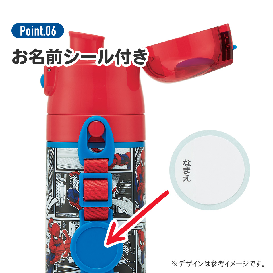 【送料無料】超軽量 直飲み コップ飲み兼用 2WAYステンレスボトル 470ml/430ml スパイダーマン25/SKDC4_4973307689451