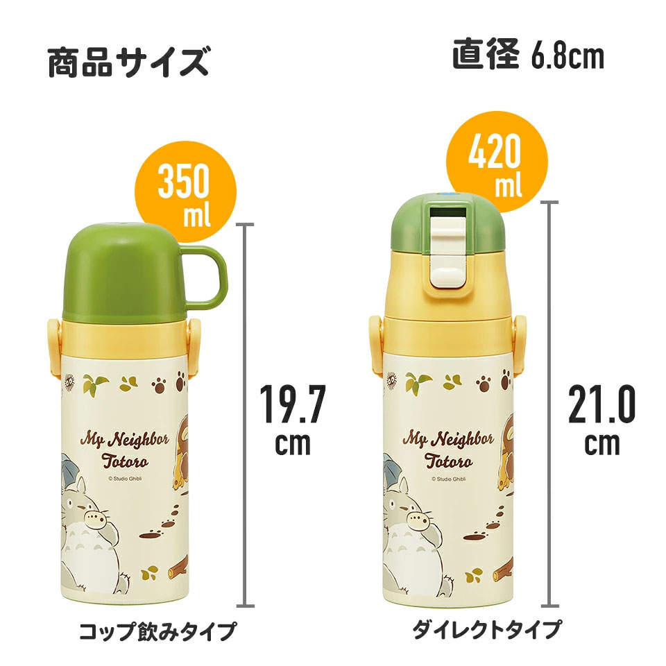 【送料無料】2WAYステンレスボトル 350ml/420mlとなりのトトロ(ネコバス)/SKDC3_4973307649622