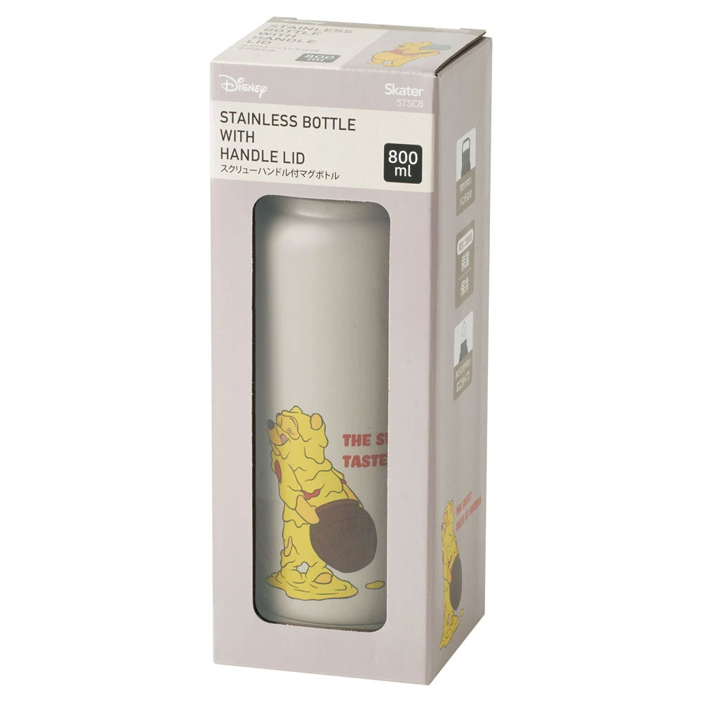 ステンレス マグボトル おすすめ 水筒 800ml 保温 保冷 skater 保温保冷 直飲み キャンプ スケーター STSC8 くまのプーさん プーさん Pooh ファニーフェイス