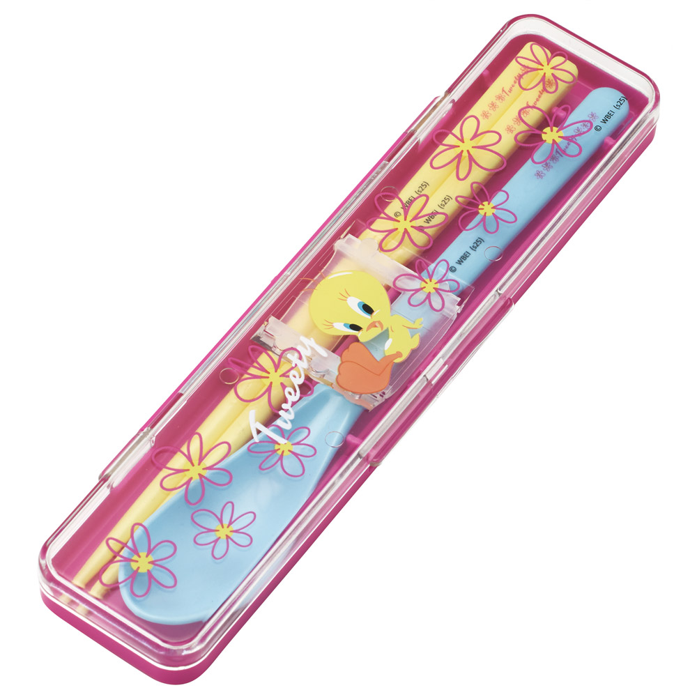 抗菌音が鳴らないコンビセット(箸・スプーン) 箸18cm ＴＷＥＥＴＹ／フラワ－／CCS3SAAG_4973307710131