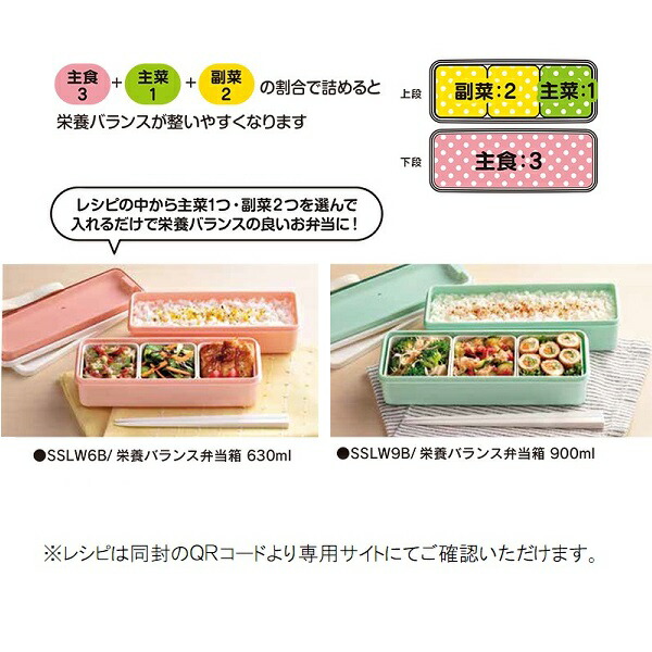 大阪府立大学×スケーター株式会社コラボ商品 栄養バランス弁当箱 900ml パウダーパステル グリーン/SSLW9B_536403